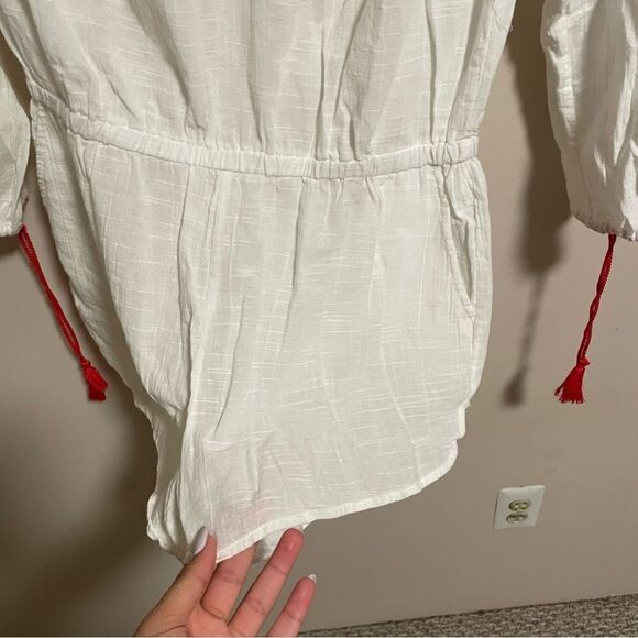 J. Crew Embroidered Cotton-Linen Beach Romper- Size XS - Picture 5 of 8